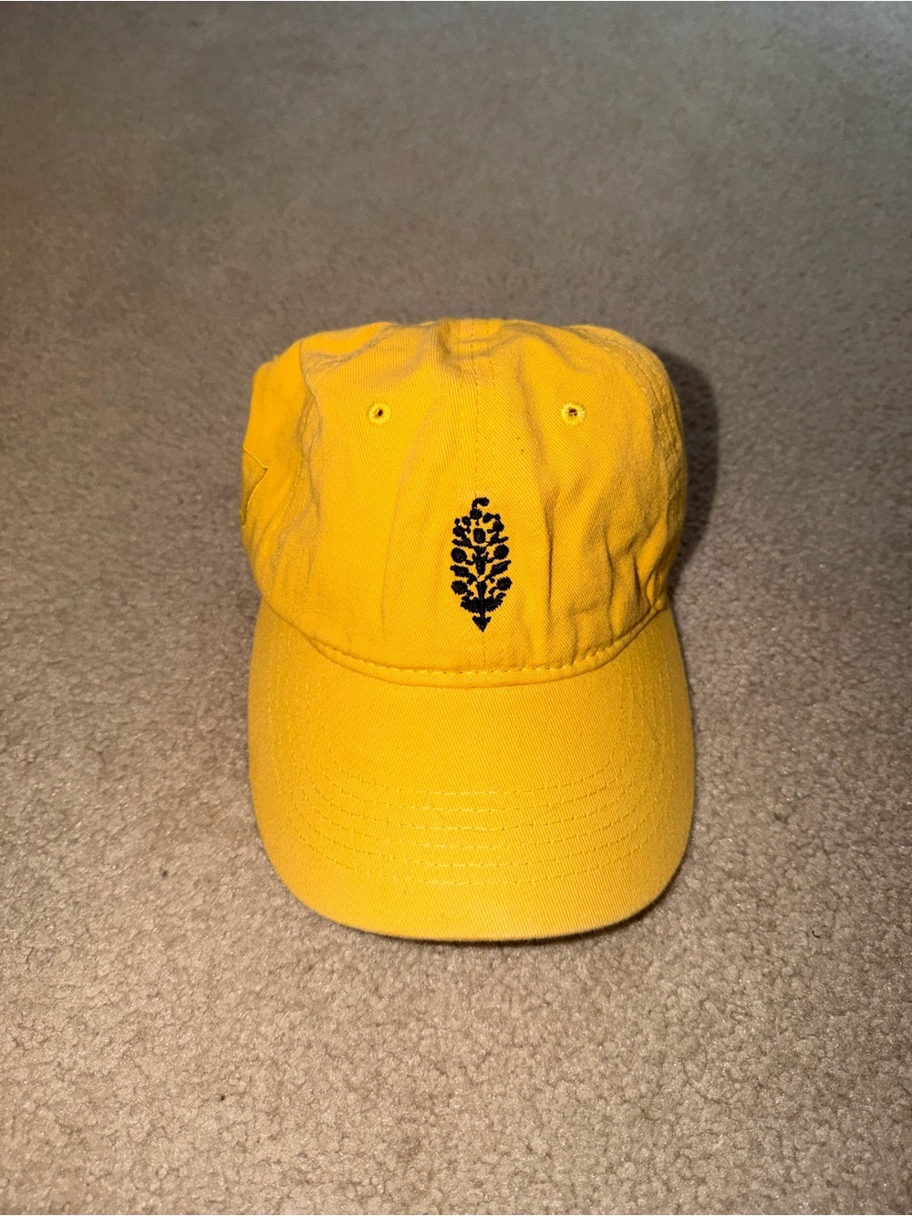 FP Movement by Free People Yellow Baseball Cap with Black Embroidery